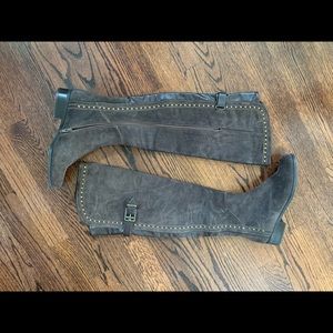 Vaneli Brown Suede Over-The-Knee Boots